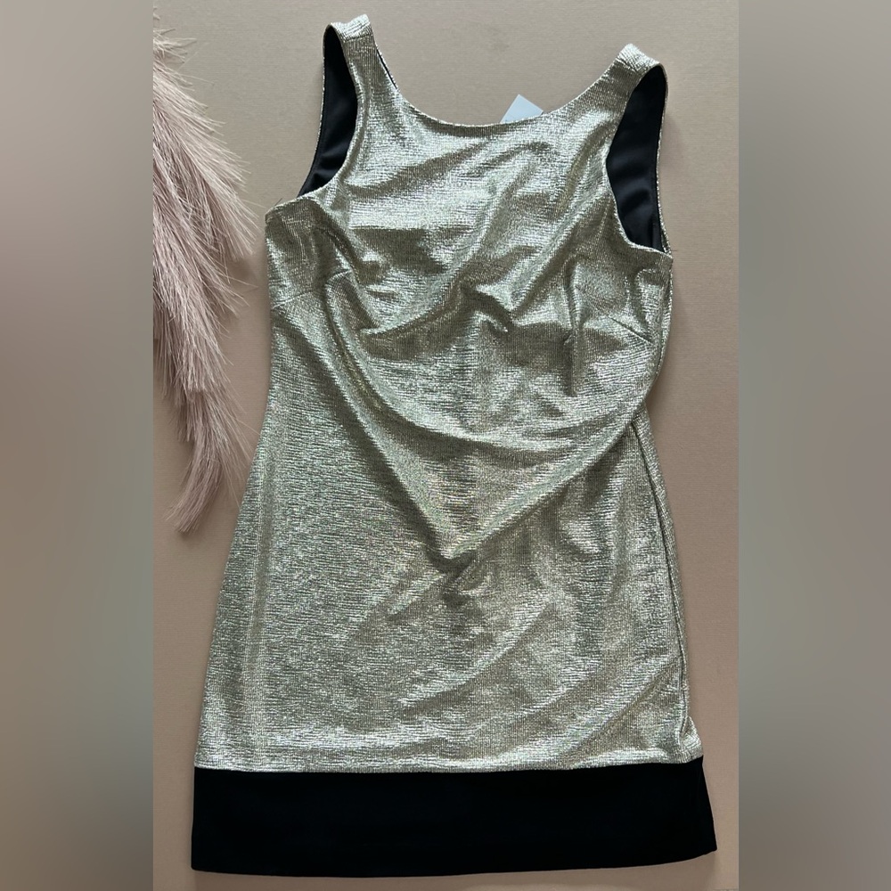 WHBM Metallic & Velvet Mini Shift Dress - Picture 7 of 13